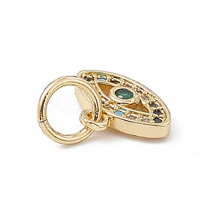 Rack Plating Brass Micro Pave Cubic Zirconia Charms KK-G451-21G-1
