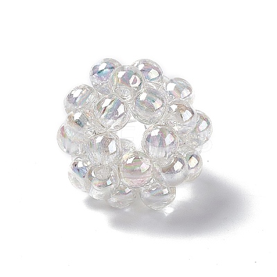 Handmade Transparent Plastic Woven Beads KY-P015-05-1