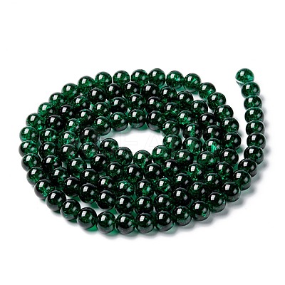 Spray Painted Crackle Glass Beads Strands CCG-Q001-8mm-17-1