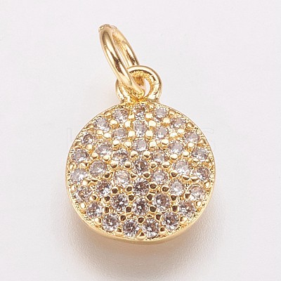 Brass Cubic Zirconia Pendants ZIRC-K070-21G-1
