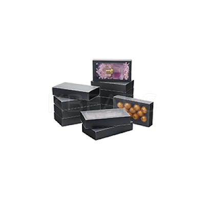 Cardboard Drawer Gift Storage Boxes with Clear Cover LS-CON-WH0092-72C-02-1