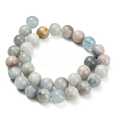 Natural Aquamarine Beads Strands G-F591-29B-12mm-01-1
