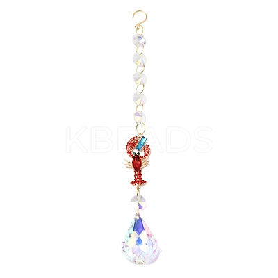 Alloy Rhinestones & Glass Charm Suncatchers HJEW-E013-01G-H-1