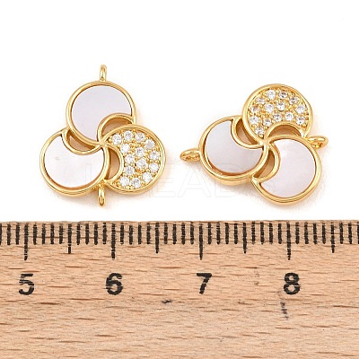 Natural White Shell Flower Links Connector Charms KK-Z140-09G-1