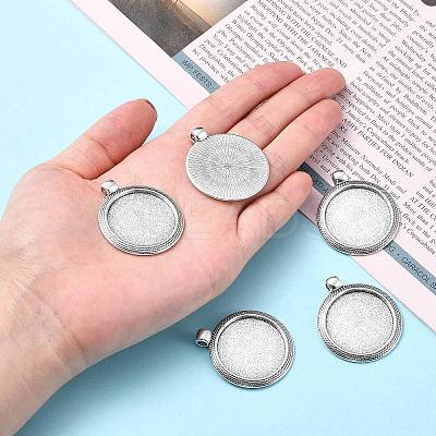 Tibetan Style Alloy Pendant Cabochon Settings LS-TIBEP-N003-71AS-1