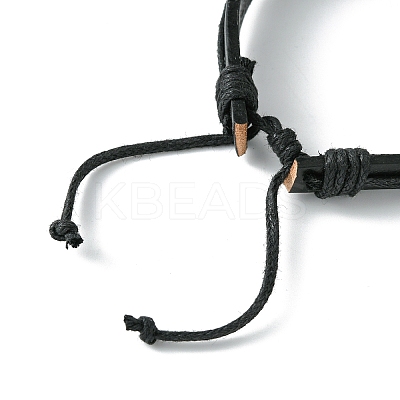 Adjustable Cowhide Leather Cord Braided Bracelets BJEW-JB04438-02-1