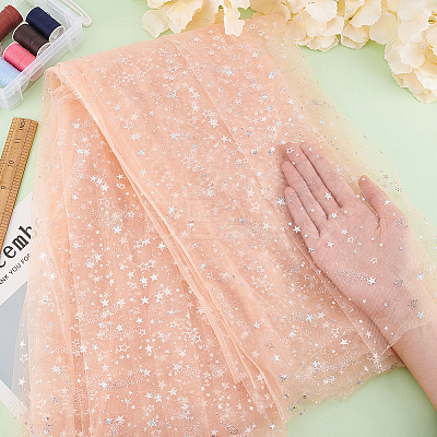 1 Bag Nylon Glitter Mesh Lace Fabric DIY-BC0012-56B-1