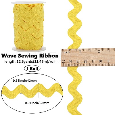 Polyester Wave Lace Trim Ribbon OCOR-GF0004-36B-11-1