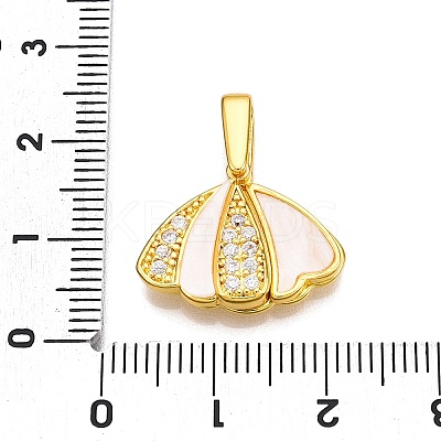 Brass Micro Pave Cubic Zirconia Pendants KK-T070-41G-1