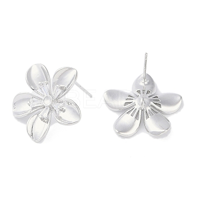 Brass Pave Clear Cubic Zirconia Stud Earring Findings LS-KK-F875-05P-1