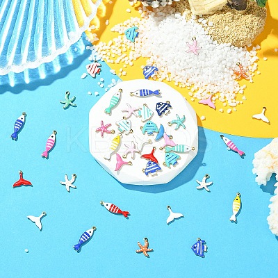 10Pcs 304 Stainless Steel Enamel Charms STAS-YW0003-25A-1