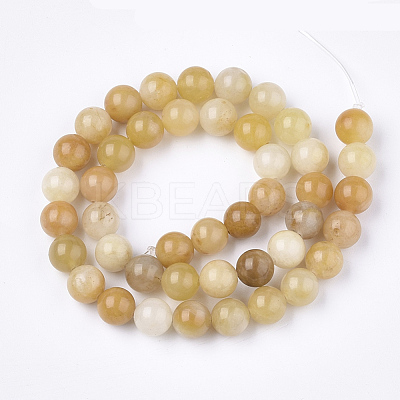 Natural Topaz Jade Beads Strands X-G-S259-45-6mm-1