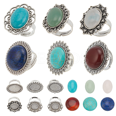 DIY Gemstone Finger Ring Making Kit DIY-SC0022-51-1