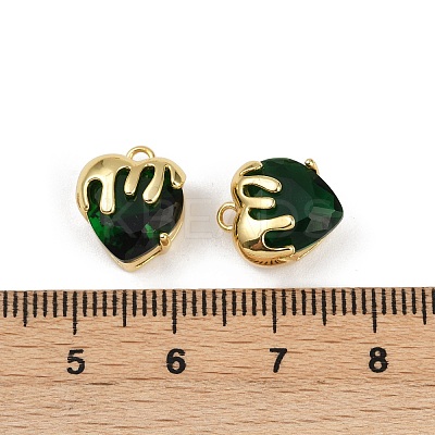 Brass Micro Pave Cubic Zirconia Charms KK-R226-06G-1