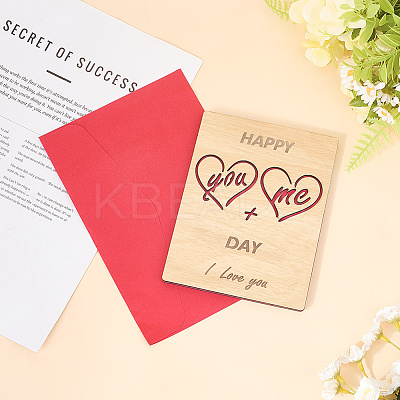 Valentine's Day Wooden Greeting Cards DIY-CP0011-91A-1