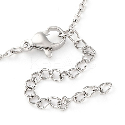 Square Brass Pave Cubic Zirconia Pendant Necklaces for Women NJEW-G156-02P-09-1