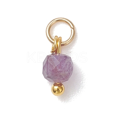50Pcs 10 Colors Natural Mixed Stone Faceted Cube Charms PALLOY-JF04816-01-1