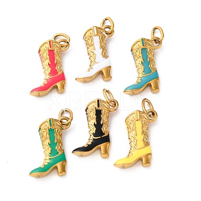 304 Stainless Steel Enamel Pendants STAS-I331-27G-1