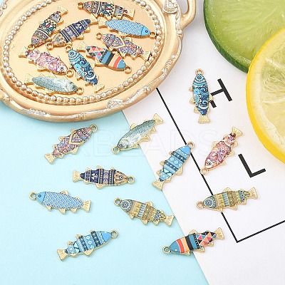 20Pcs 10 Colors Alloy Enamel Pendants FIND-YW0007-86-1