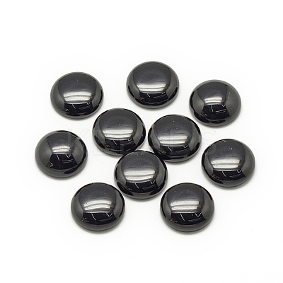 Synthetic Black Stone Cabochons G-R416-16mm-46-1-1