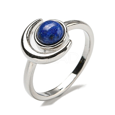 Natural Lapis Lazuli Adjustable Rings RJEW-K269-09P-05-1