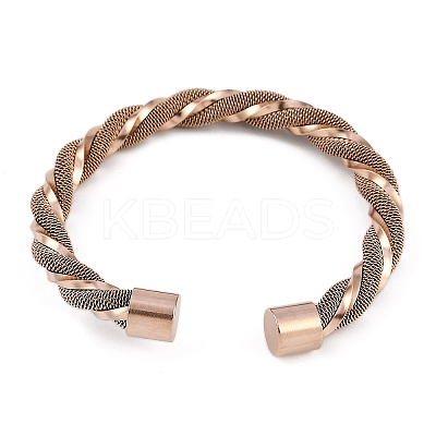 Ion Plating(IP) 304 Stainless Steel Cuff Bangles for Women STAS-M023-18A-1