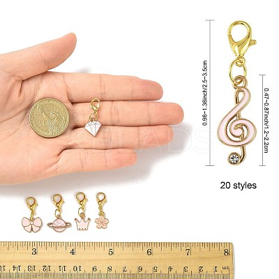 20Pcs 20 Styles Alloy Enamel Pendant Decorations HJEW-FS00048-1
