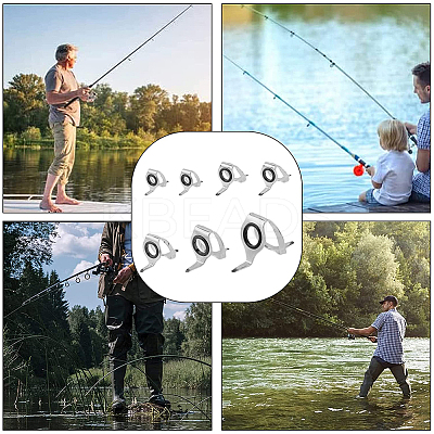 7Pcs 5 Style Stainless Steel Fishing Rod Guide Ring FIND-FH0006-70-1