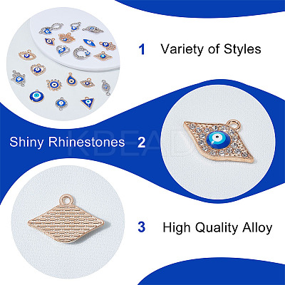 40Pcs Zinc Alloy Rhinestone Connector Charms & Pendants Kits FIND-HY0004-30-1
