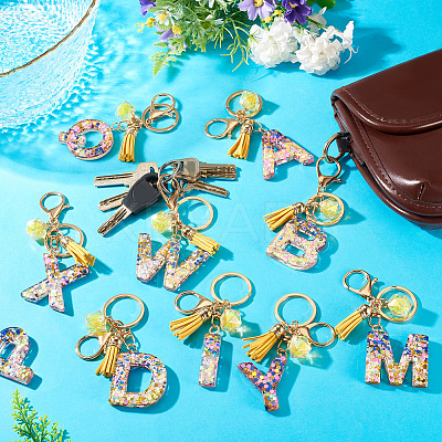 Alloy Resin Polygon Keychains KEYC-TADJ0002-03G-C-1