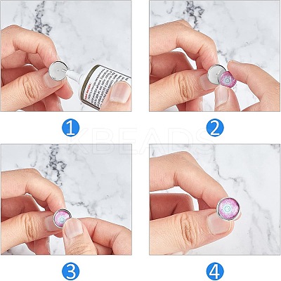 200Pcs Flat Round 304 Stainless Steel Stud Earring Settings STAS-UN0046-79-1