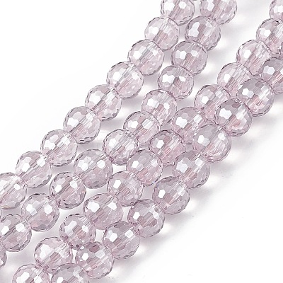 Transparent Electroplate Glass Beads Strands EGLA-F151-PL01-1