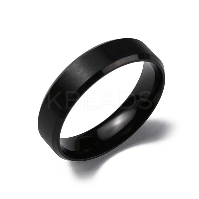 PVD Vacuum Plating Matte Style 304 Stainless Steel Wide Band Finger Rings for Women Men RJEW-WH0009-14F-EB-1