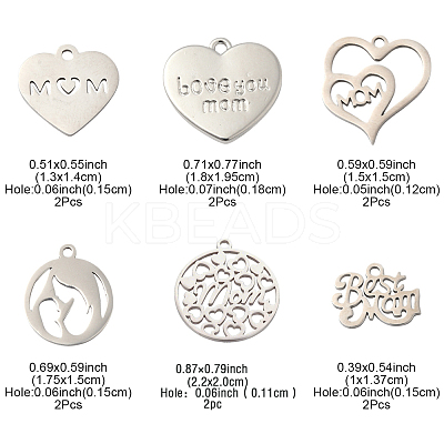12Pcs 6 Styles Mother's Day Theme STAS-FS0001-82-1