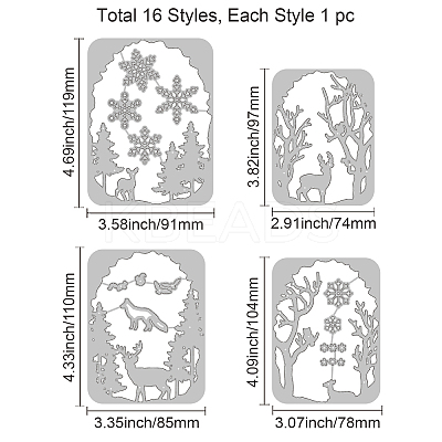 Forest Theme Carbon Steel Cutting Dies Stencils DIY-WH0309-1211-1
