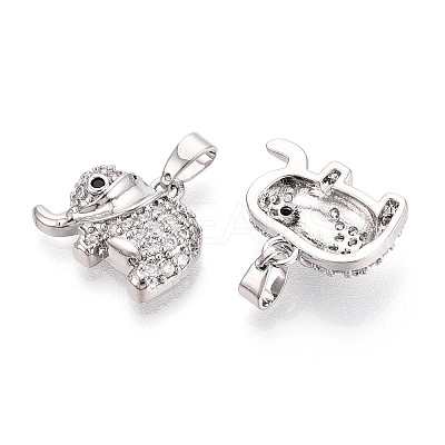 Brass Micro Pave Cubic Zirconia Pendants KK-N257-61P-1