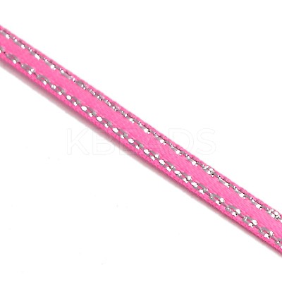Double Edge Silver Thread Grosgrain Ribbon for Wedding Festival Decoration SRIB-L012-9mm-156-1