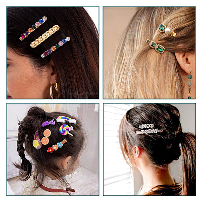 120Pcs 12 Style Iron Alligator Hair Clips Findings PHAR-TA0001-08-1