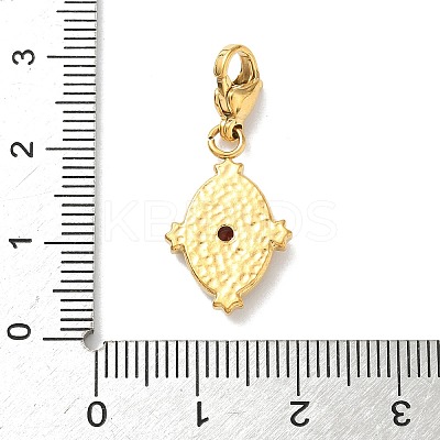 Oval 304 Stainless Steel Glass Pendant Decorations HJEW-D301-01C-G-1