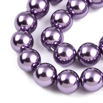 Baking Paint Pearlized Glass Pearl Bead Strands HY-N002-8mm-A14-1