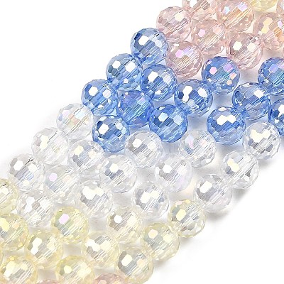 Electroplate Glass Beads Strands EGLA-D300-06-6mm-04-1