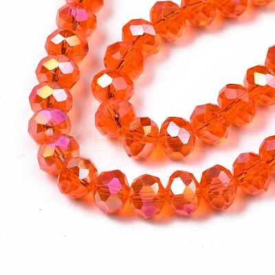 Electroplate Glass Beads Strands EGLA-A034-T10mm-B22-1