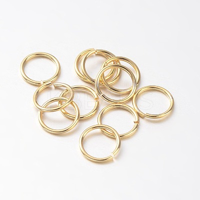 Eco-Friendly PVD Vacuum Plating & Long-Lasting Plated Brass Open Jump Rings X-KK-E663-7mm-G-1