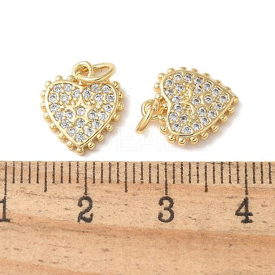Brass Micro Pave Clear Cubic Zirconia Pendants KK-Q031-44G-07-1