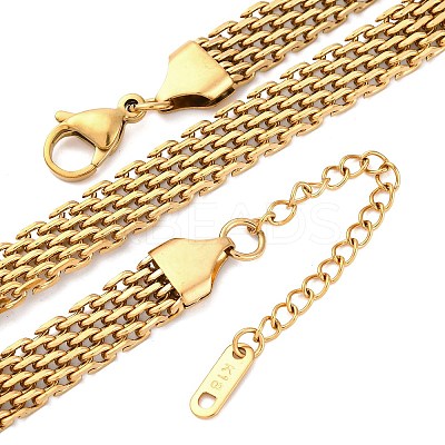 8MM 304 Stainless Steel Mesh Chain Necklaces NJEW-Q013-04G-1