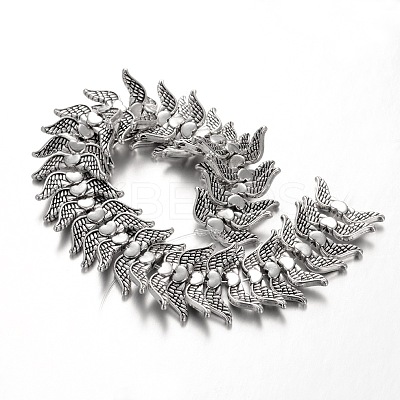 Wing Tibetan Style Alloy Bead Strands TIBEB-O007-45-LF-1