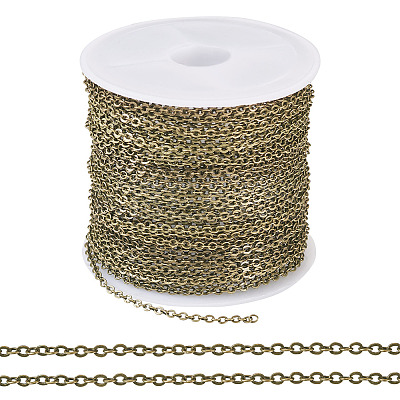 Brass Coated Iron Flat Cable Chains CH-TAC0007-01AB-1