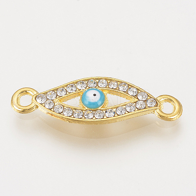 Alloy Rhinestone Links connectors ALRI-S170-15G-1