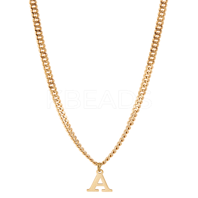 1Pc 304 Stainless Steel Letter Pendant Necklaces NJEW-LP0001-33A-G-1