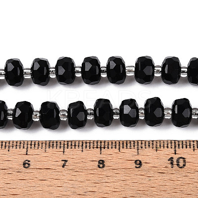 Natural Black Onyx(Dyed & Heated) Beads Strands G-T144-A01-02-1